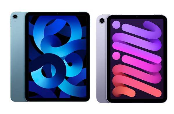 图左为今年上半年上市的M1版iPad Air 5。图右为去年推出的iPad mini 6。