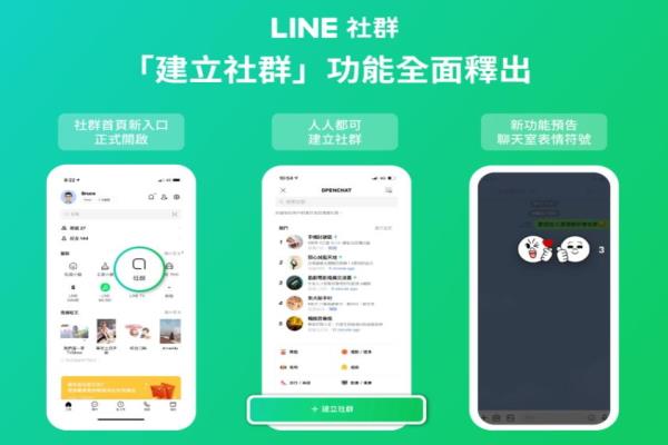 LINE社群首页除了各种主题企划的“小编精选”，近期也新增依据相似用户喜好的“社群专属推荐”专区，与不断更新的“热门”排行榜。