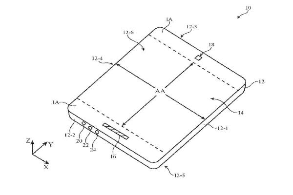 iPhone在申请专利中的文件中曝光了未来可能的折叠机样貌。截自专利申请书