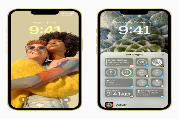 iOS16中经过重新设计的“锁定画面”提供多层次效果，能优美地将照片主题呈现在时间的前方，也可透过选择背景图片、自订颜色和字体，以及自行新增小工具，让锁定画面更符合个人使用需求。