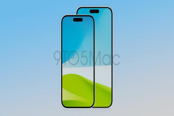 平价版iPhone15与iPhone15Plus渲染图。