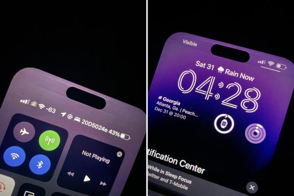 近来许多国外iPhone14Pro的用户反应，动态岛疑似出现“烧屏”现象。图撷自Twitter