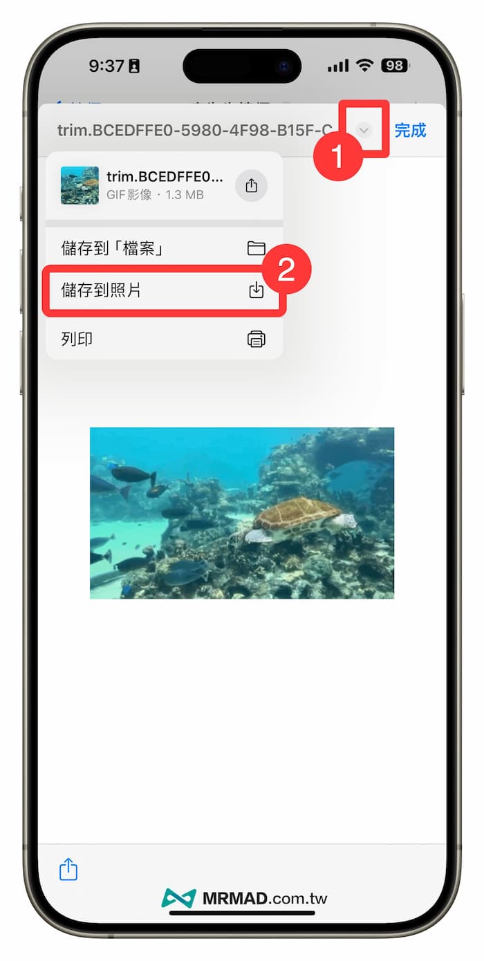 转换完成后保存GIF