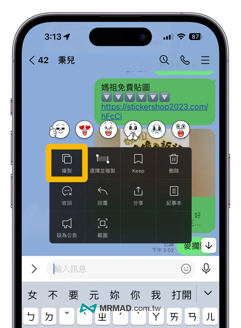 复制信息进行验证
