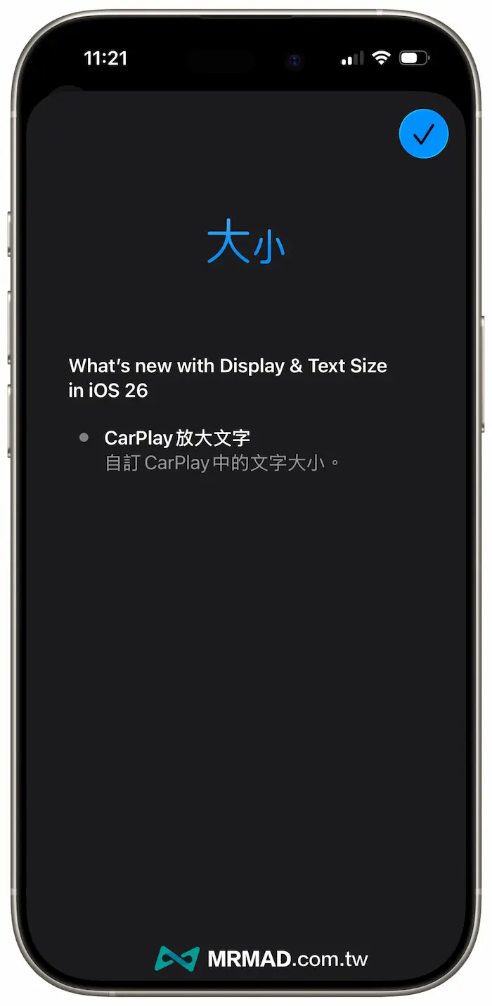 CarPlay字体放大