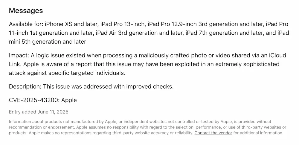iOS 18.3.1安全更新修复Graphite零日漏洞