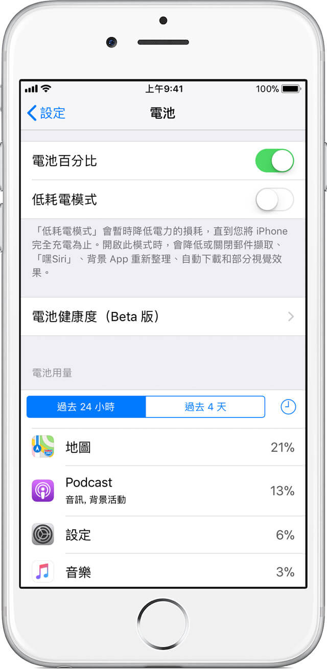 iOS11在iPhone6上的电池设置