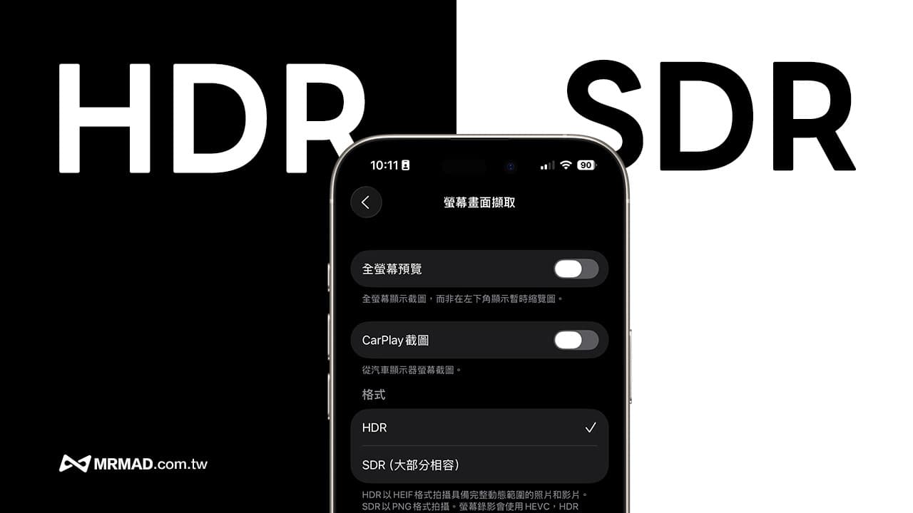 iPhone HDR屏幕截图的差异对比？解析SDR和HDR截图的大小与格式